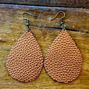 Faux leather drop dangle earrings